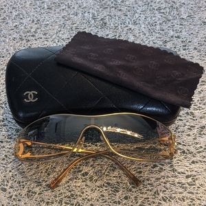 Authentic Chanel Sunglasses gold for women
